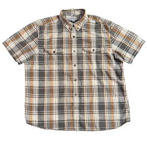Carhartt Men's Casual Plaid Shirt - Brown and Gray